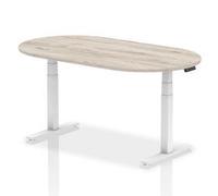 Impulse 1800mm Boardroom Table Grey Oak White Height Adjustable Leg
