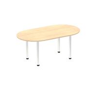 Impulse 1800mm Boardroom Table Maple Top Chrome Post Leg