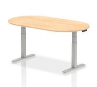 Impulse 1800mm Boardroom Table Maple Top Silver Height Adjustable Leg