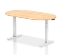 Impulse 1800mm Boardroom Table Maple Top White Height Adjustable Leg