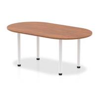 Impulse 1800mm Boardroom Table Walnut Top White Post Leg