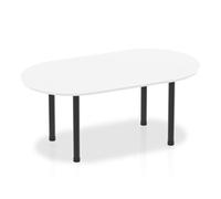 Impulse 1800 Boardroom Table White Black Leg