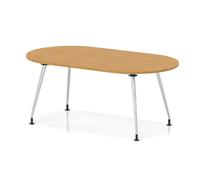 Impulse 1800mm Boardroom Table With Silver Leg Frame Oak Top
