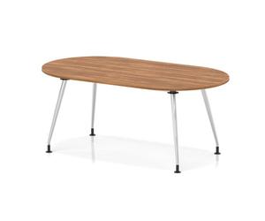 Impulse 1800mm Boardroom Table With Silver Leg Frame Walnut Top