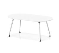 Impulse 1800mm Boardroom Table With Silver Leg Frame White Top
