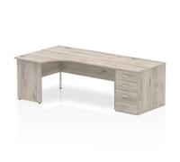 Impulse 1800 Left Crescent Grey Oak End Leg 800Ped