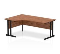 Impulse 1800mm Left Crescent Desk Walnut Top Black Cantilever Leg