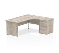 Impulse 1800 Right Crescent Grey Oak End Leg 600Ped