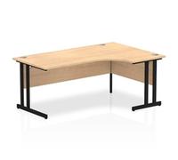Impulse 1800mm Right Crescent Desk Maple Top Black Cantilever Leg