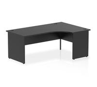 Impulse 1800mm Right Crescent Office Desk Black Top Panel End Leg