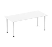 Impulse 1800mm Straight Table White Top White Post Leg I003695