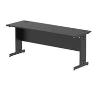 Impulse 1800x600mm Straight Desk Black Top Black Cable Managed Leg