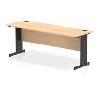 Impulse 1800x600mm Straight Desk Maple Top Black Cable Managed Leg