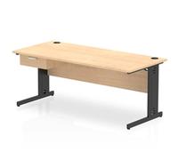 Impulse 1800x800 Desk Maple/Black Cable Managed Leg 1 Dr Fixed Ped