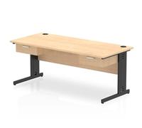 Impulse 1800x800 Desk Maple/Black Cable Managed Leg 1 Drawer Fixed Ped