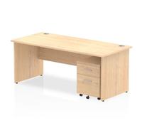 Impulse 1800x800 Desk Maple Top Panel Leg+ Mobile Ped
