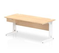 Impulse 1800x800 Desk Maple/White Cable Managed Leg 1 Dr Fixed Ped