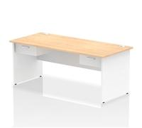 Impulse 1800x800 Desk Maple/White Panel End 2x1 Drawer Fixed Ped