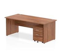 Impulse 1800x800 Desk Walnut Top Panel Leg+ Mobile Ped
