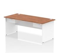 Impulse 1800x800 Desk Walnut/White Panel End 2x1 Drawer Fixed Ped