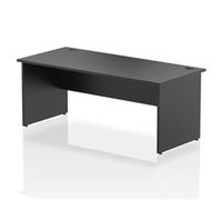 Impulse 1800x800mm Straight Office Desk Black Top Panel End Leg