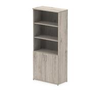 Impulse 2000mm Open Shelves Cupboard Grey Oak