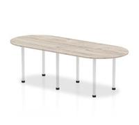 Dynamic Impulse W2400 x D1000 x H740mm Boardroom Table Post Leg Grey O