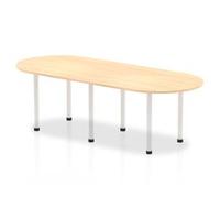 Dynamic Impulse W2400 x D1000 x H740mm Boardroom Table Post Leg Maple