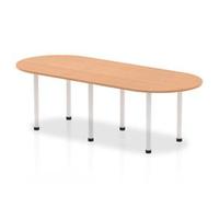 Dynamic Impulse W2400 x D1000 x H740mm Boardroom Table Post Leg Oak Fi