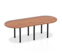 Impulse 2400mm Boardroom Table Walnut Top Black Post Leg