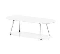Impulse 2400mm Boardroom Table With Silver Leg Frame White Top