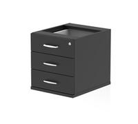 Impulse 3 Drawer Fixed Pedestal Black