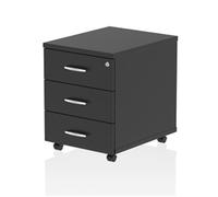 Impulse 3 Drawer Mobile Pedestal Black