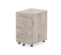 Impulse 3 Drawer Under Desk Pedestal Grey Oak