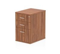 Impulse 600 Desk High Pedestal 3 Drawer Walnut 430 x 600 x 730 mm