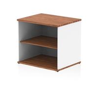 Impulse 600mm Deep Desk High Bookcase Walnut and White