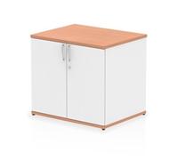 Impulse 600mm Deep Desk High Cupboard Beech and White