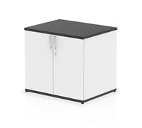 Impulse 600mm Deep Desk High Cupboard Black & White