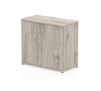 Impulse 600mm Deep Desk High Cupboard Grey Oak