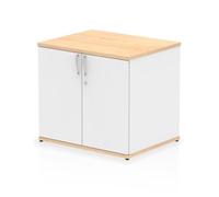 Impulse 600mm Deep Desk High Cupboard Maple and White