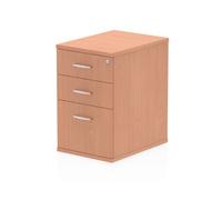 Dynamic Impulse 600 Desk-High Pedestal – 3-Drawer Beech 430×600×730 mm – I000069