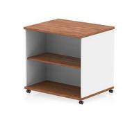 Impulse 600mm Deep Mobile Bookcase Walnut and White