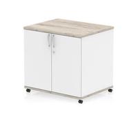 Impulse 600mm Deep Mobile Cupboard Grey Oak and White