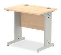 Impulse 800/600 Rectangle Silver Cable Managed Leg Desk - MI002902