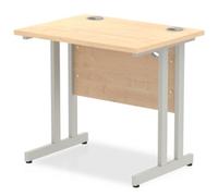 Impulse 800/600 Rectangle Silver Cantilever Leg Desk Maple - MI002899
