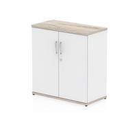 Impulse 800mm Cupboard Grey Oak and White