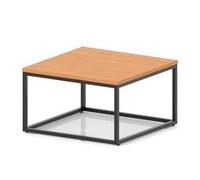 Impulse 800mm Square Coffee Table With Metal Frame Beech Top Black Leg