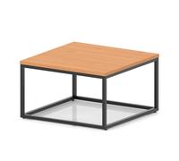 Impulse 800mm Square Coffee Table With Metal Frame Beech Top Black Leg