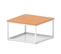 Impulse 800mm Square Coffee Table With Metal Frame Beech Top White Leg