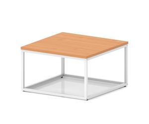 Impulse 800mm Square Coffee Table With Metal Frame Beech Top White Leg